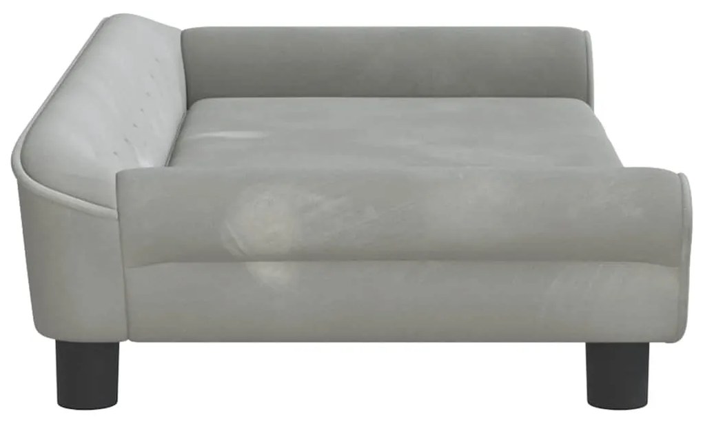 Sofá infantil 100x50x26 cm veludo cinzento-claro