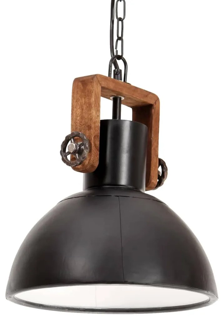 Candeeiro suspenso industrial redondo 25 W 30 cm E27 preto