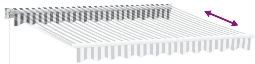 Toldo retrátil 3x2,5 m tecido e alumínio antracite e branco