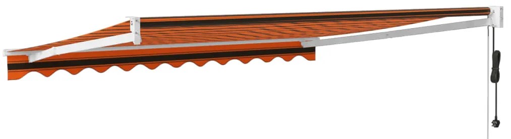 Toldo retrátil automático 3,5x2,5 m laranja e castanho