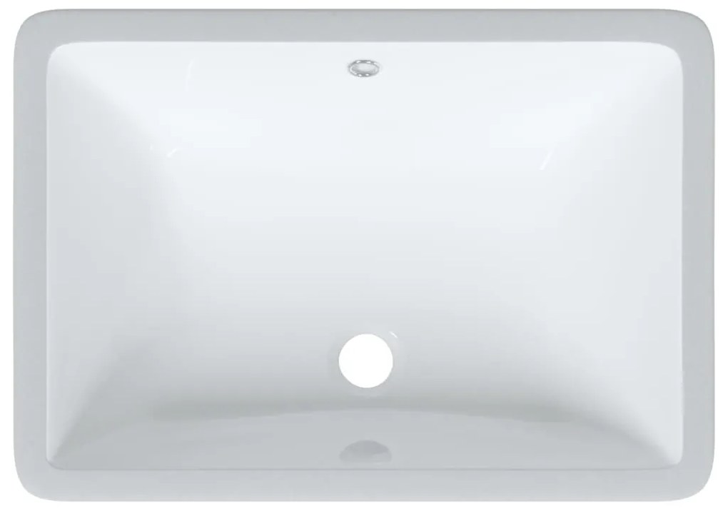 Lavatório casa de banho retangular 52x38,5x19,5 cerâmica branco