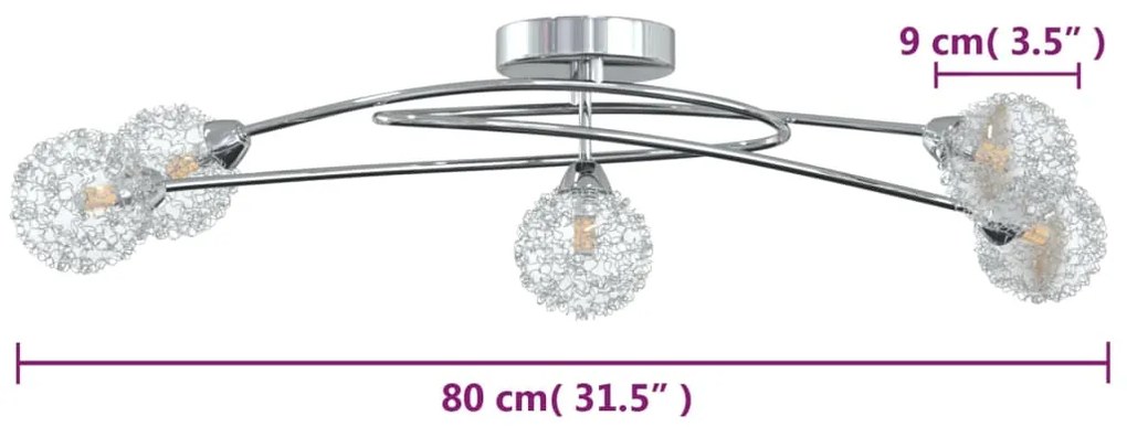 Candeeiro de teto abajures malha arame para 5 lâmpadas LED G9