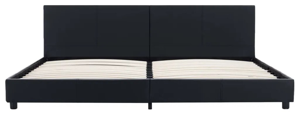 Estrutura de cama 180x200 cm couro artificial preto