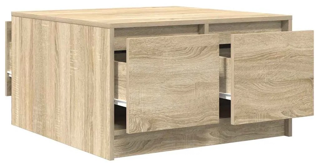 Mesa de centro com gavetas 70,5x70x40 cm carvalho sonoma