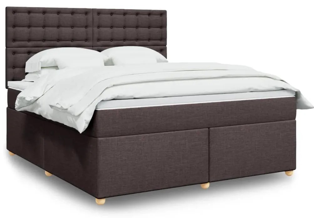 vidaXL Cama com molas/colchão 180x200 cm tecido castanho-escuro