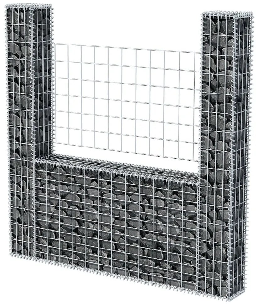 Cesto gabião em forma de U aço galvanizado 160x20x150 cm