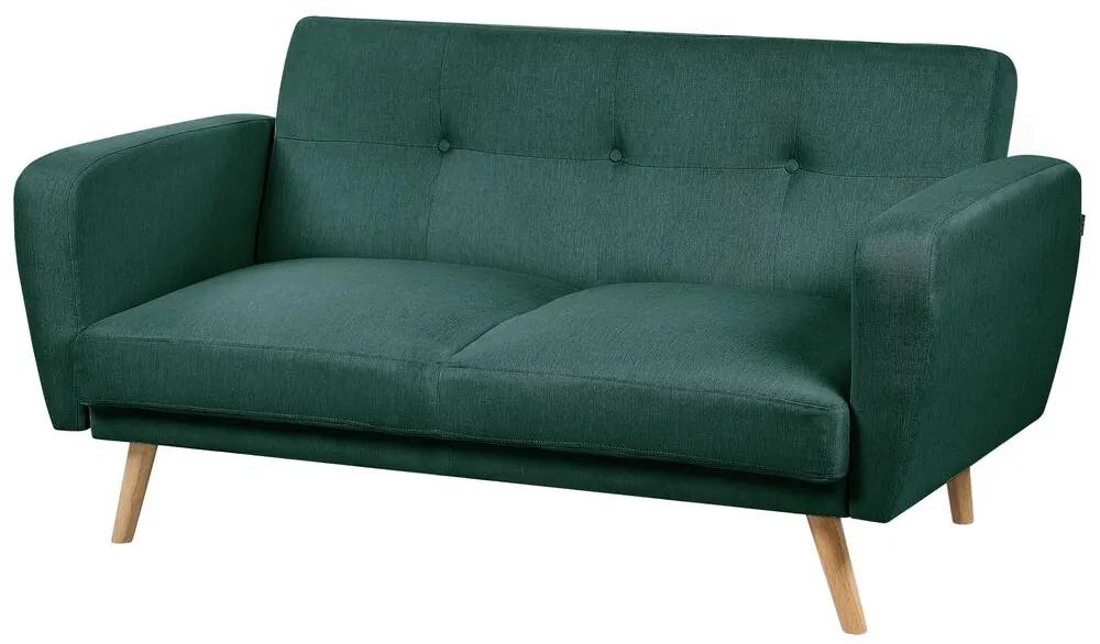 Conjunto de sofás 6 lugares e repousa-pés em tecido verde escuro FLORLI Beliani