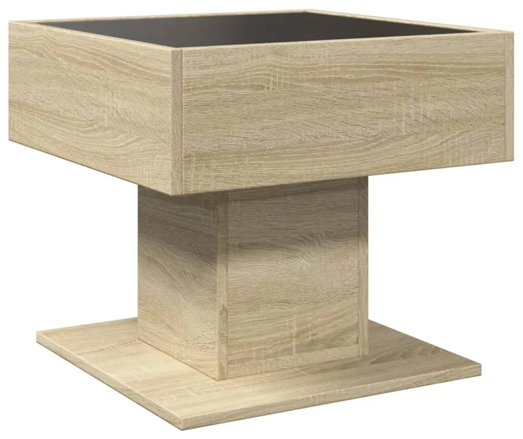Mesa de centro c/ LEDs 50x50x45 madeira processada