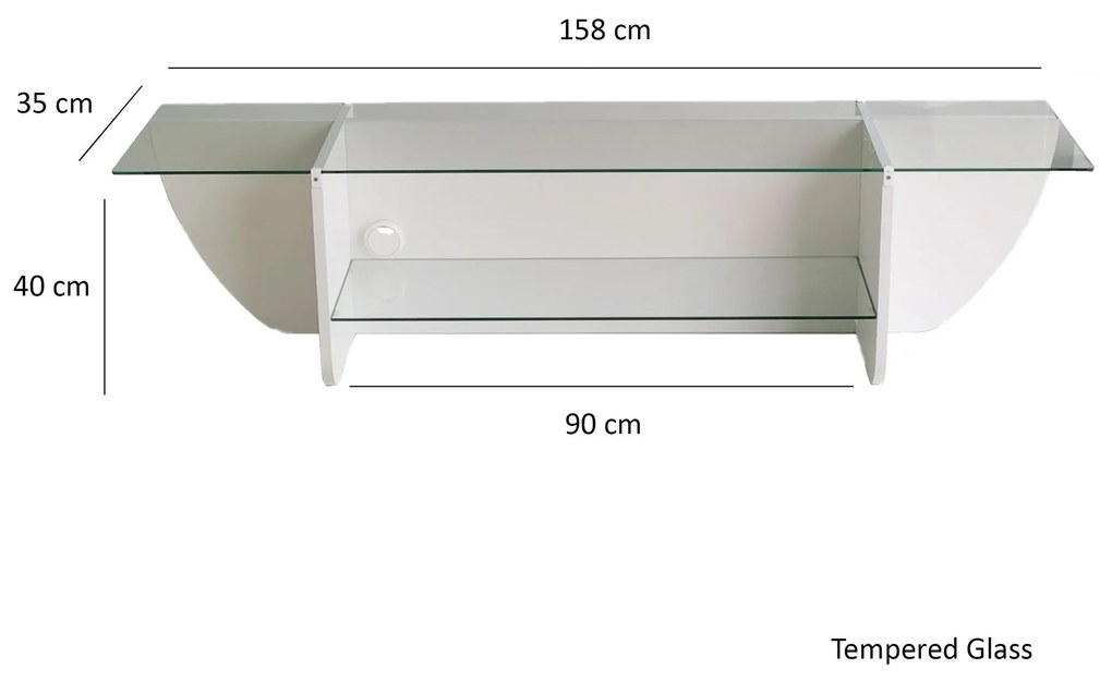 TV Stand Lily – Branco – 158 cm x 40 cm x 35 cm