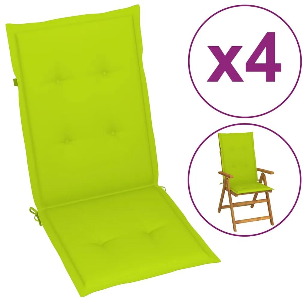 314120 vidaXL Almofadões p/ cadeiras de jardim 4 pcs 120x50x3cm verde-claro