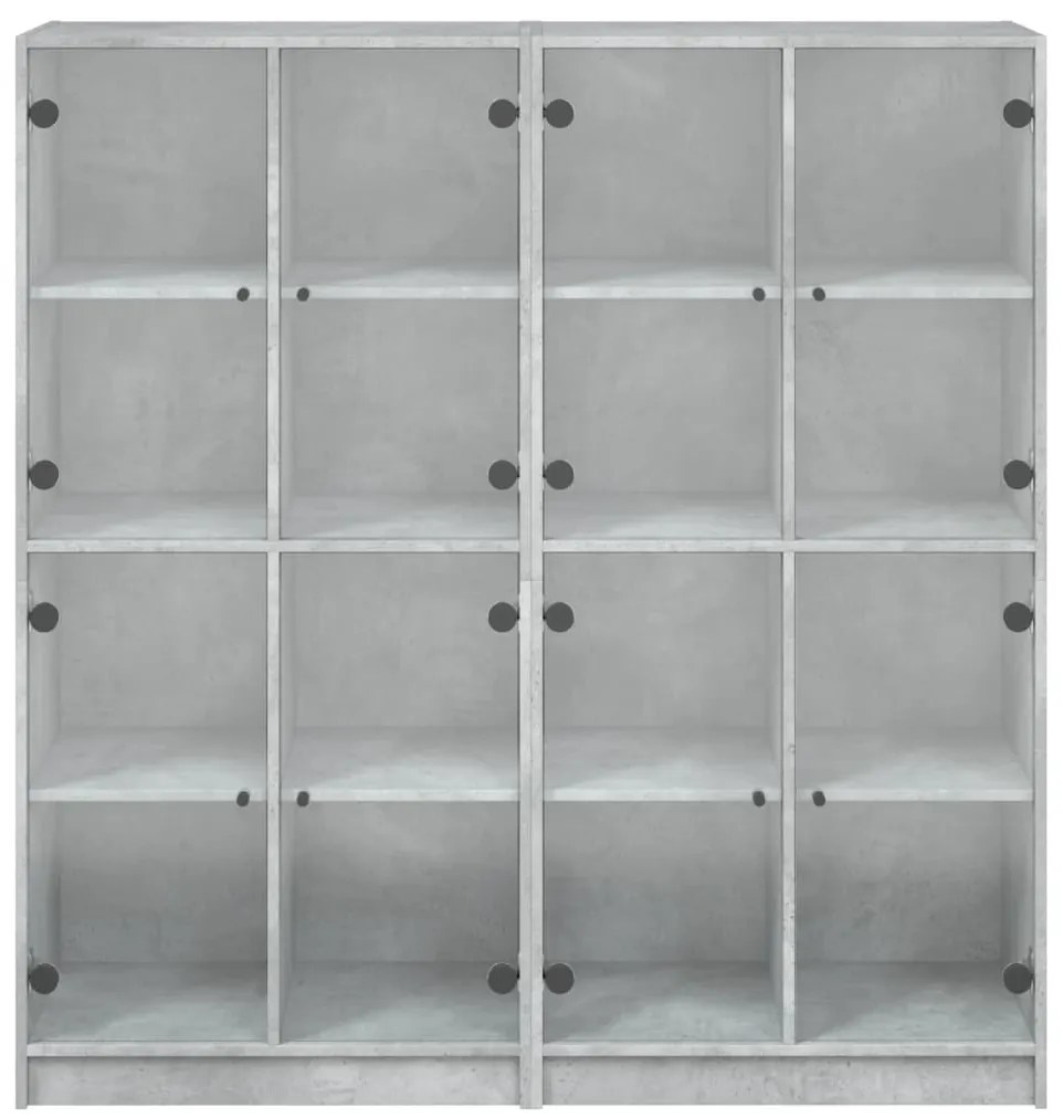 Estante c/ portas 136x37x142 cm derivados madeira cinza cimento