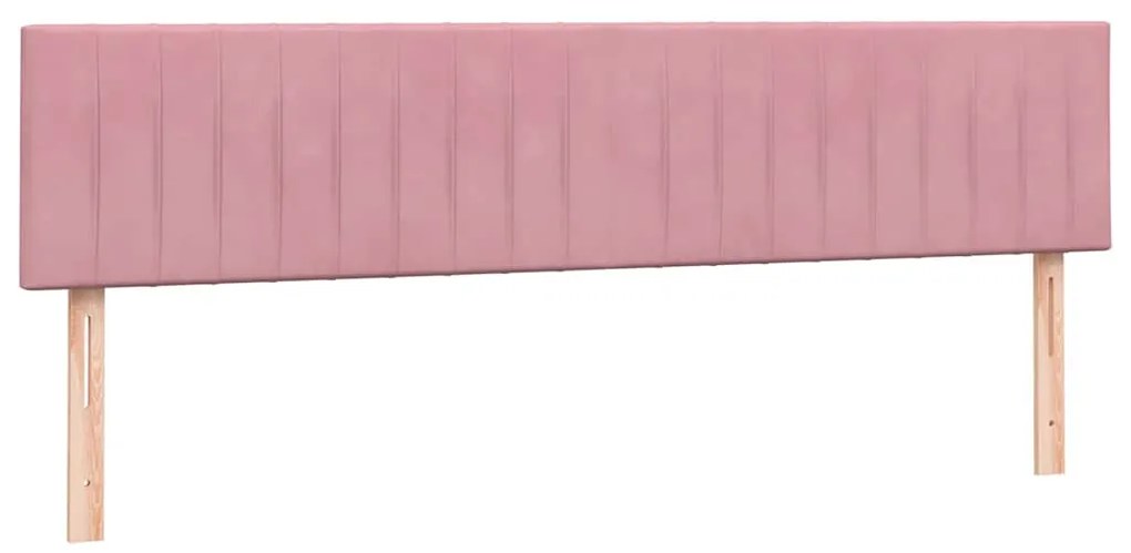 Cama com molas colchão 200x210 cm veludo rosa