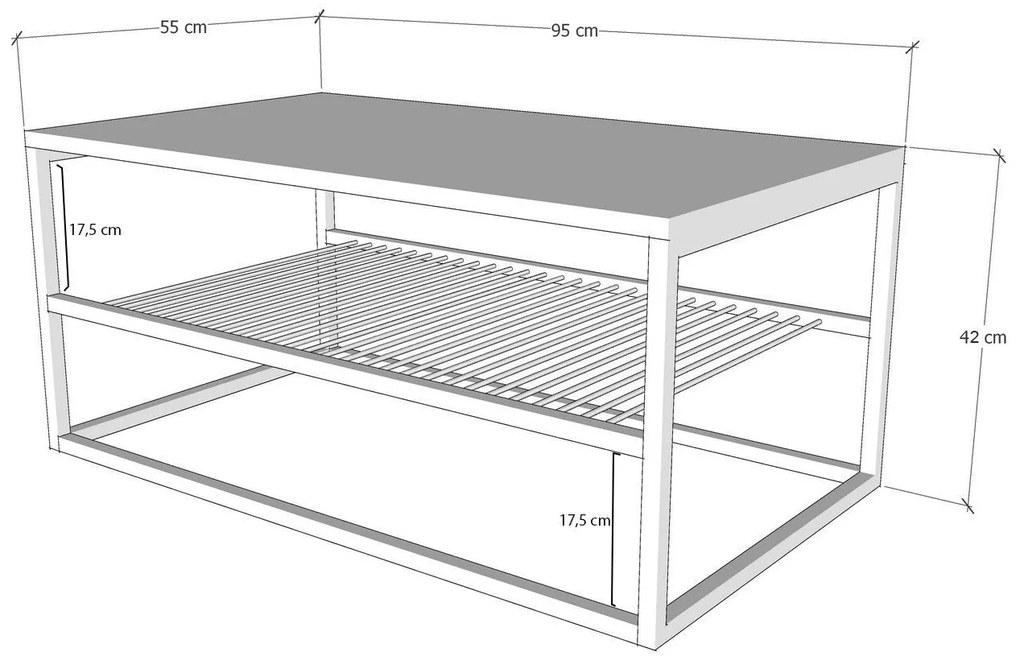 Mesa de Centro Asude – Travertino Dourado – 95x42x55 cm