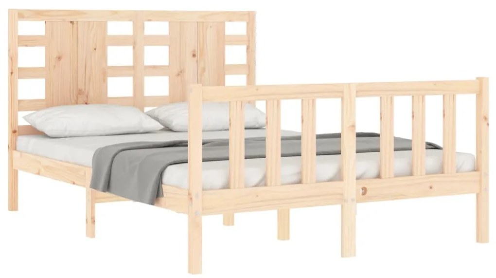 Estrutura de cama de casal c/ cabeceira madeira maciça