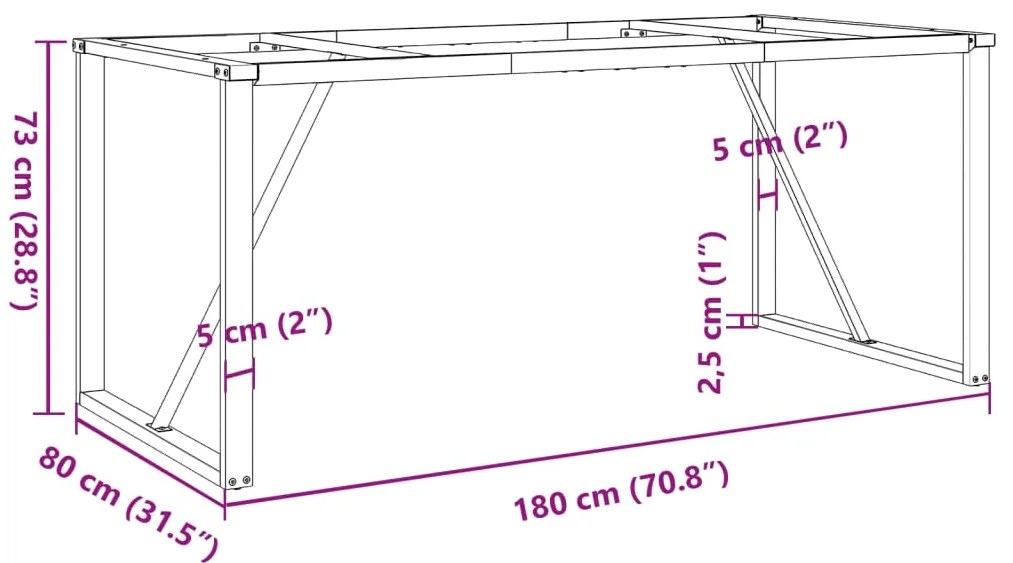 Pernas para mesa de jantar estrutura em O aço