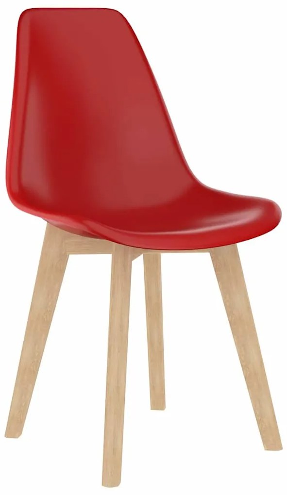 Cadeiras de jantar 6 pcs plástico vermelho