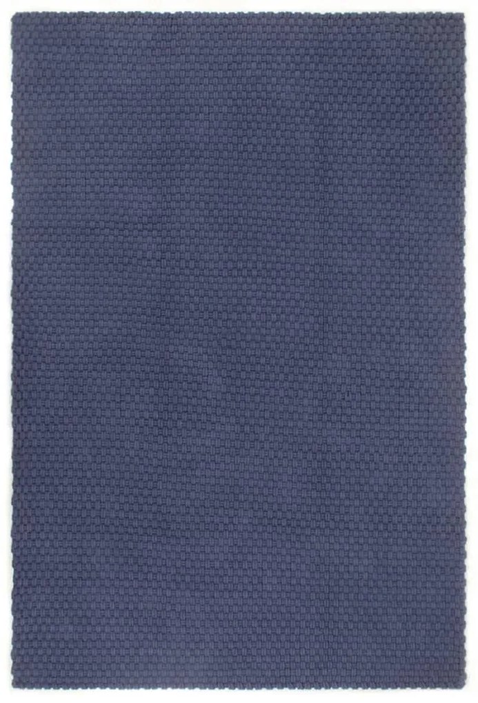 vidaXL Tapete retangular natural 160x230 cm algodão azul marinho