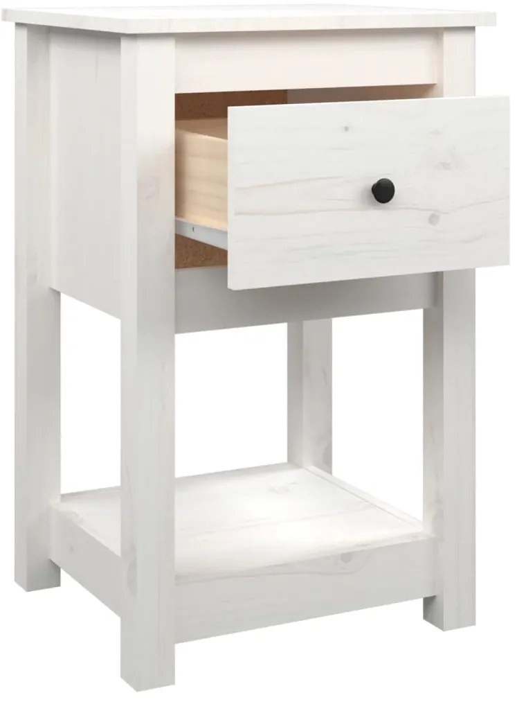 Mesa de cabeceira 40x35x61,5 cm madeira de pinho maciça branco