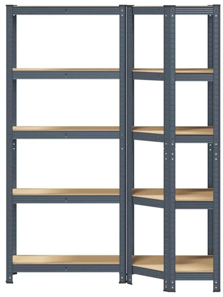 Estante 5 prateleiras 2 pcs madeira processada/aço antracite
