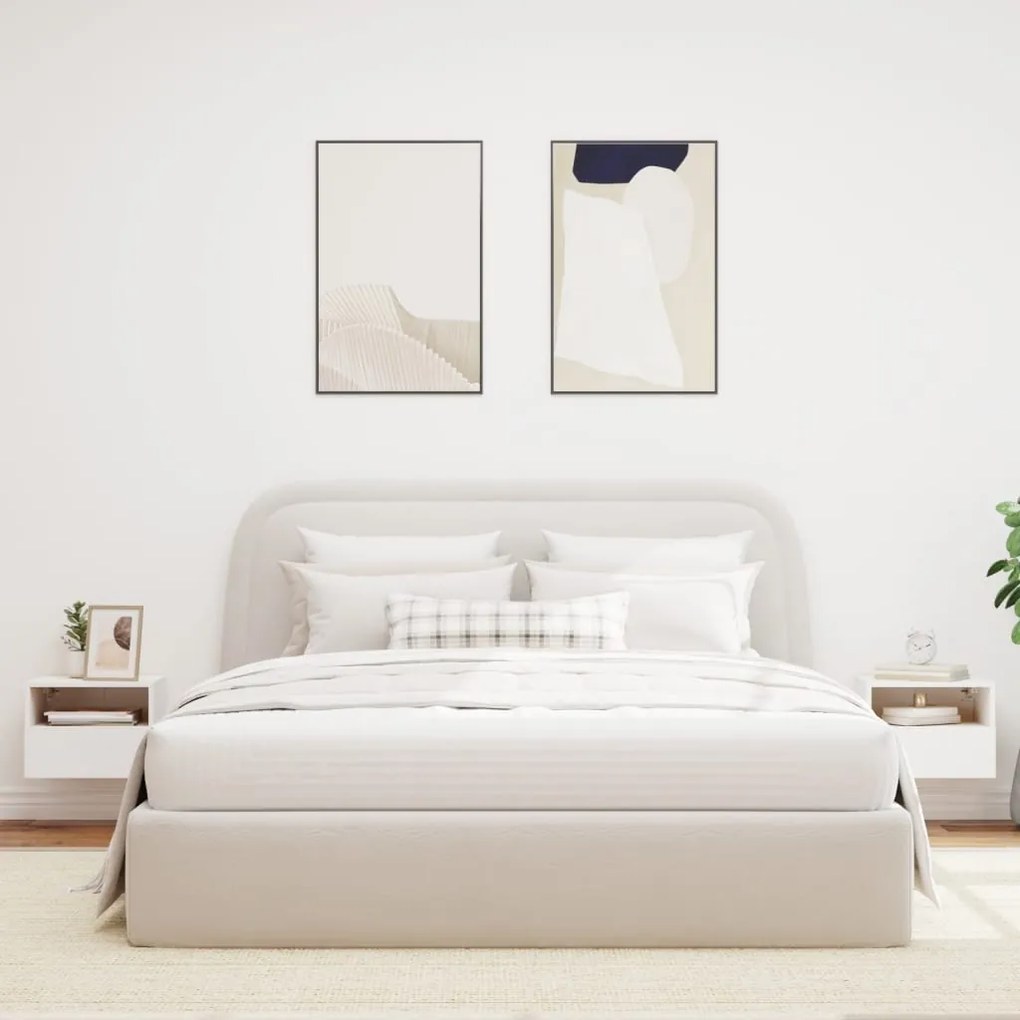 Móveis de parede p/ TV 2pcs 40x30x30cm derivados madeira branco