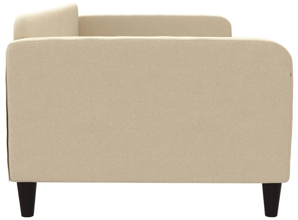Sofá-cama 100x200 cm tecido cor creme