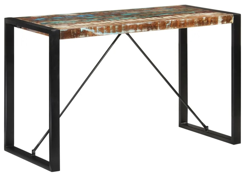 Mesa de jantar 120x55x76 cm madeira recuperada maciça