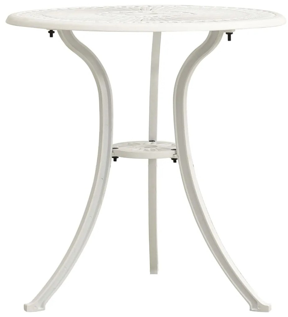 315581 vidaXL Mesa de jardim 62x62x65 cm alumínio fundido branco