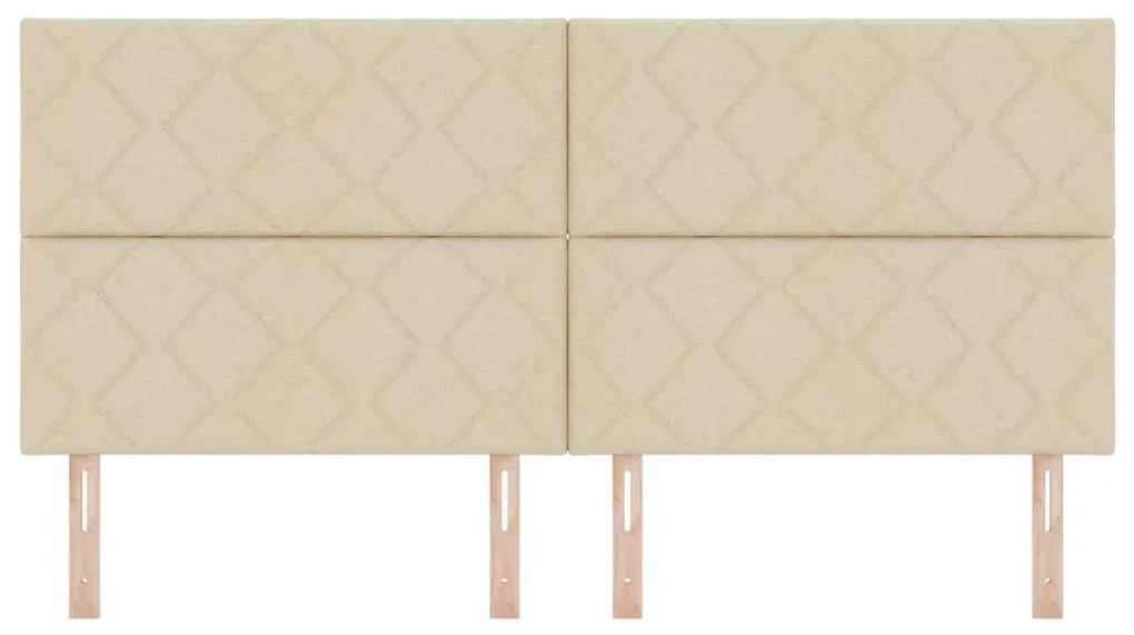 Cabeceira LED Conjunto de 3 Creme Tecido 200 cm Moderna