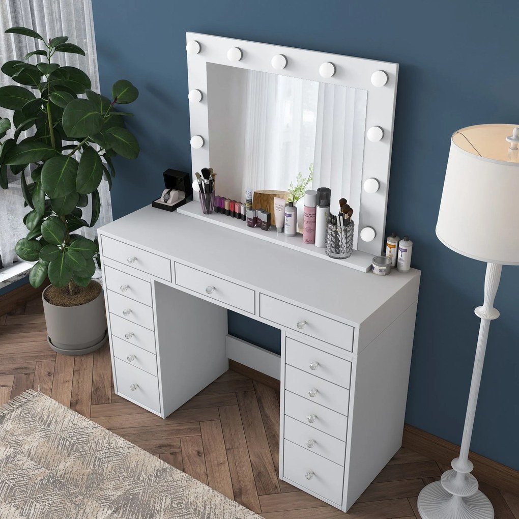Mesa de Maquilhagem BJ119 – Branco – 120x81,6x44,5 cm