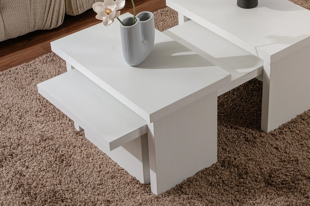 Mesa de Centro "Sanctuary" – Branco, 110x45x41,5 cm, Design Acolhedor