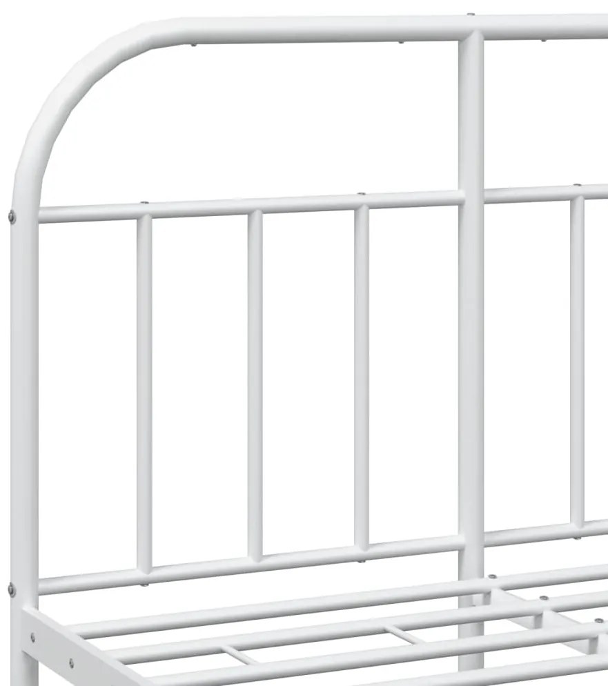 Estrutura de cama com cabeceira e pés 120x200 cm metal branco