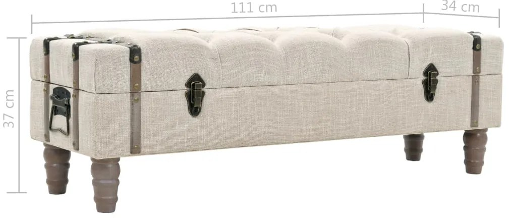 Banco de arrumação madeira maciça e aço 111x34x37 cm