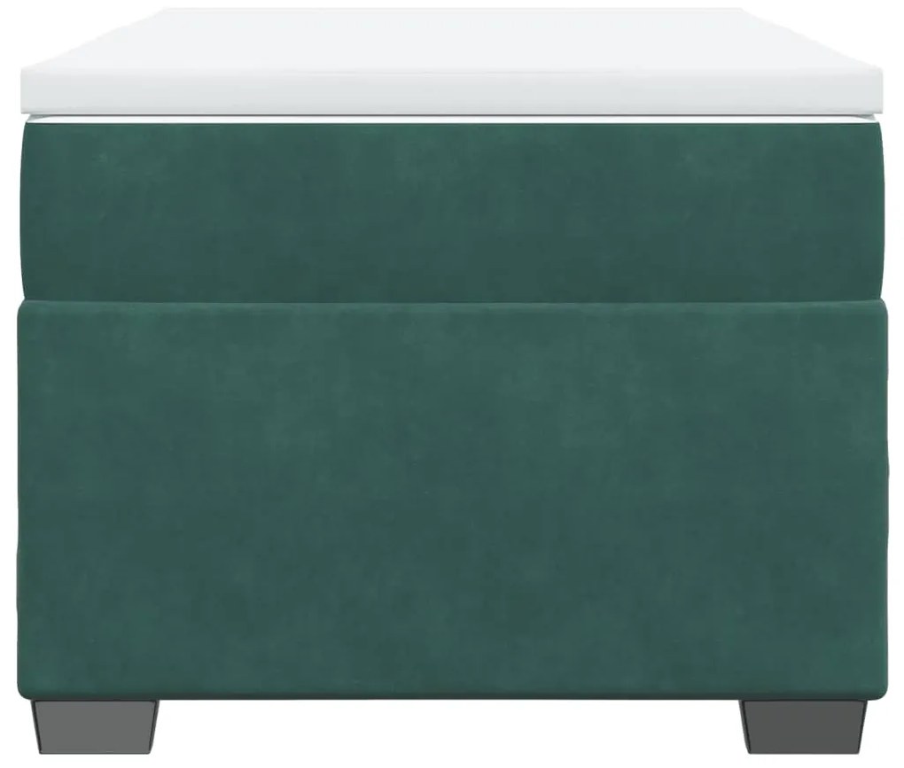Cama com molas/colchão 90x190 cm veludo verde-escuro
