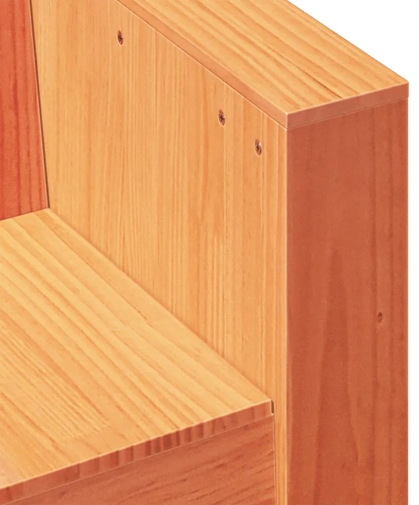 Sofá 3 lugares p/ jardim 189x60x62 cm pinho maciço castanho-mel