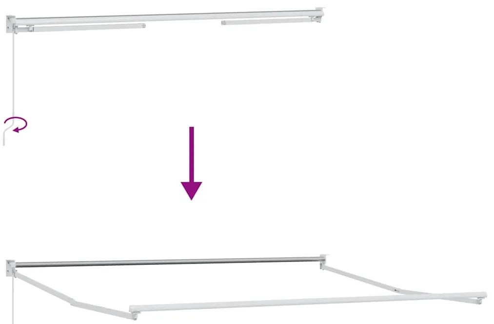 Toldo Manual Retrátil Listrado Multicolorido 350x250 cm