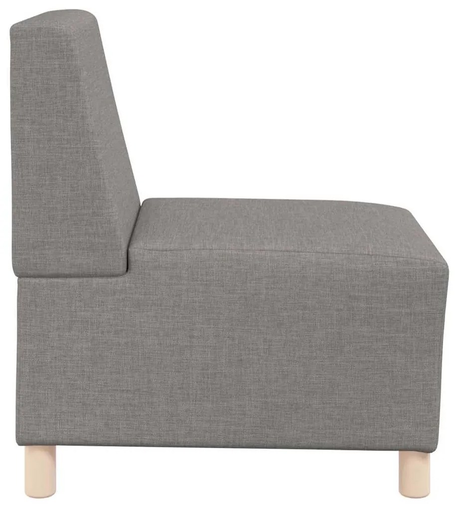 Cadeira de Sofá Cinza Claro 55 cm em Tecido 3 pcs