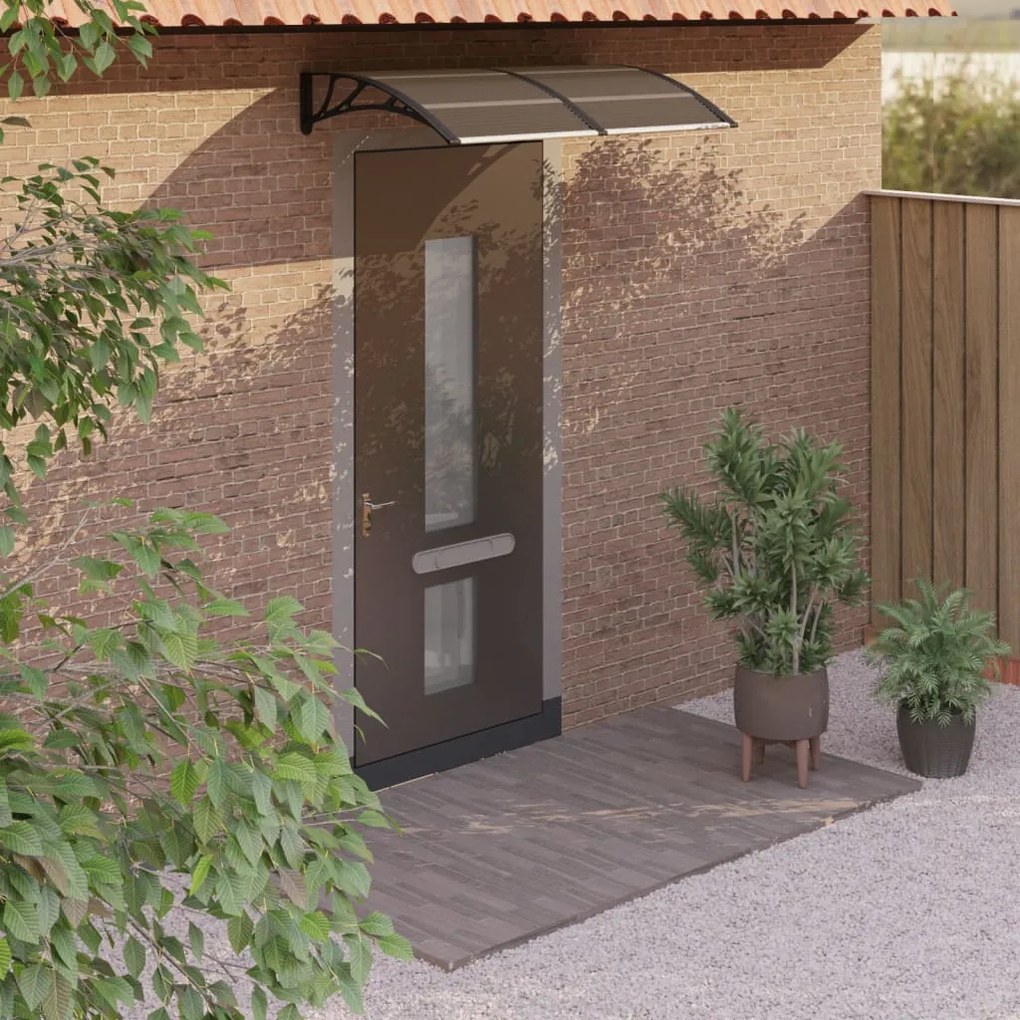 153582 vidaXL Toldo de porta 150x80 cm policarbonato preto