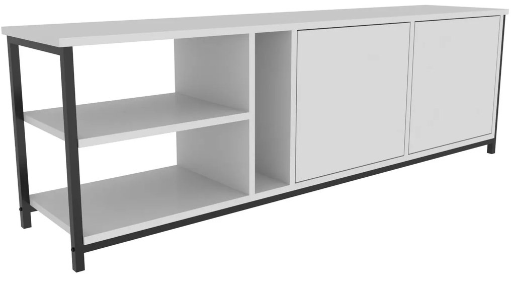 Móvel TV Stand Primrose – Preto e Branco – 160 cm x 35,3 cm x 50,8 cm