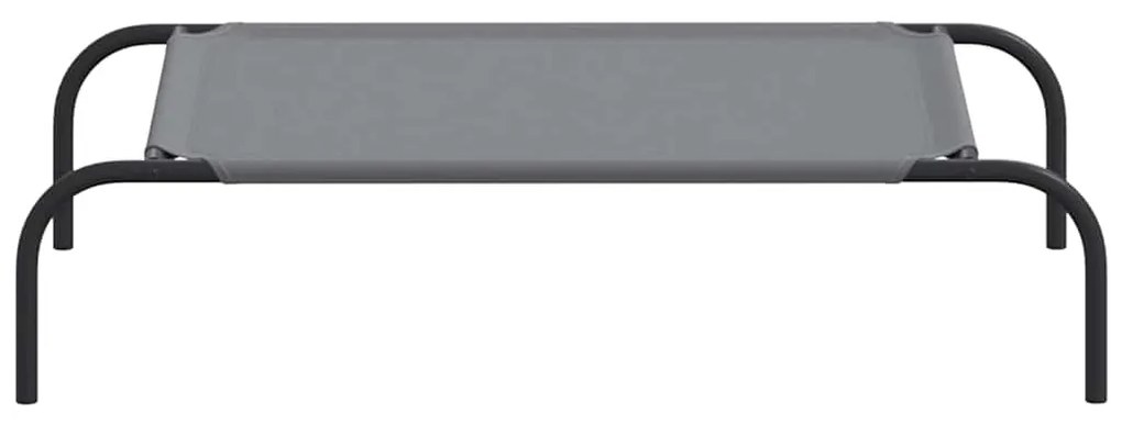 Cama para cães elevada 90x50x20cm tecido oxford e aço cinzento