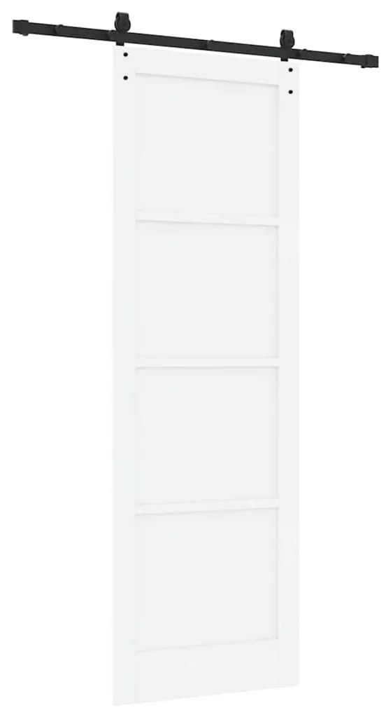 Porta deslizante com ferragens 'ORKDAL'em pinho branco maciço