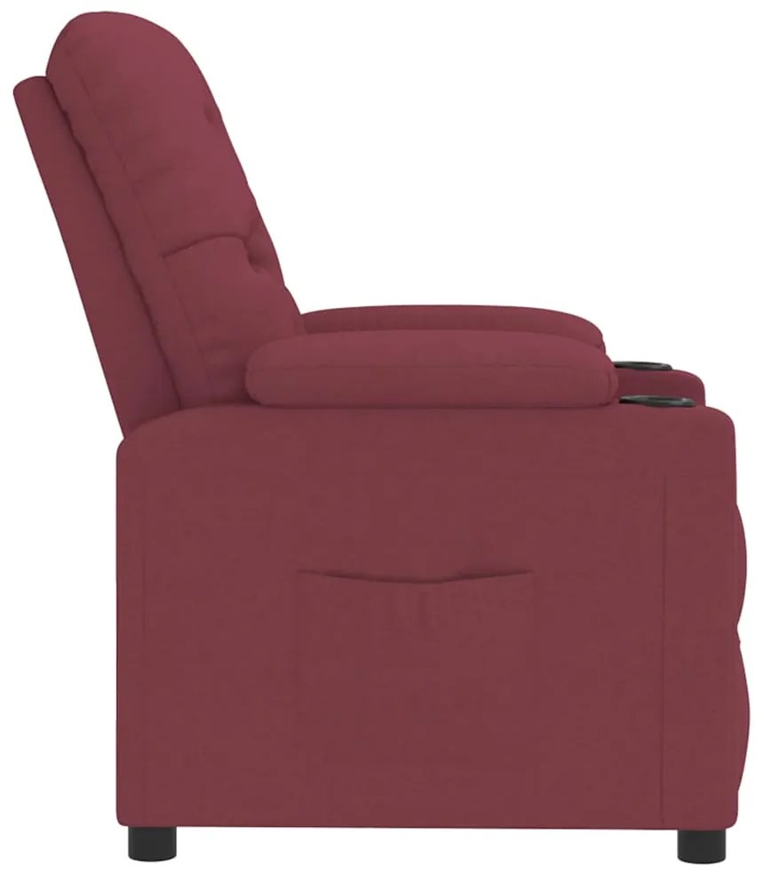 Poltrona reclinável tecido vermelho tinto