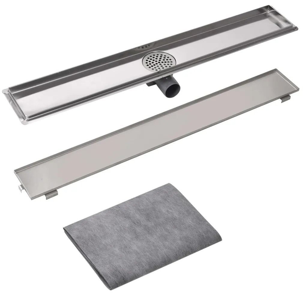 Dreno de chuveiro linear 830x140 mm aço inoxidável