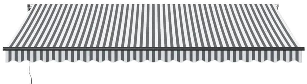 Toldo retrátil automático 500x300 cm antracite e branco