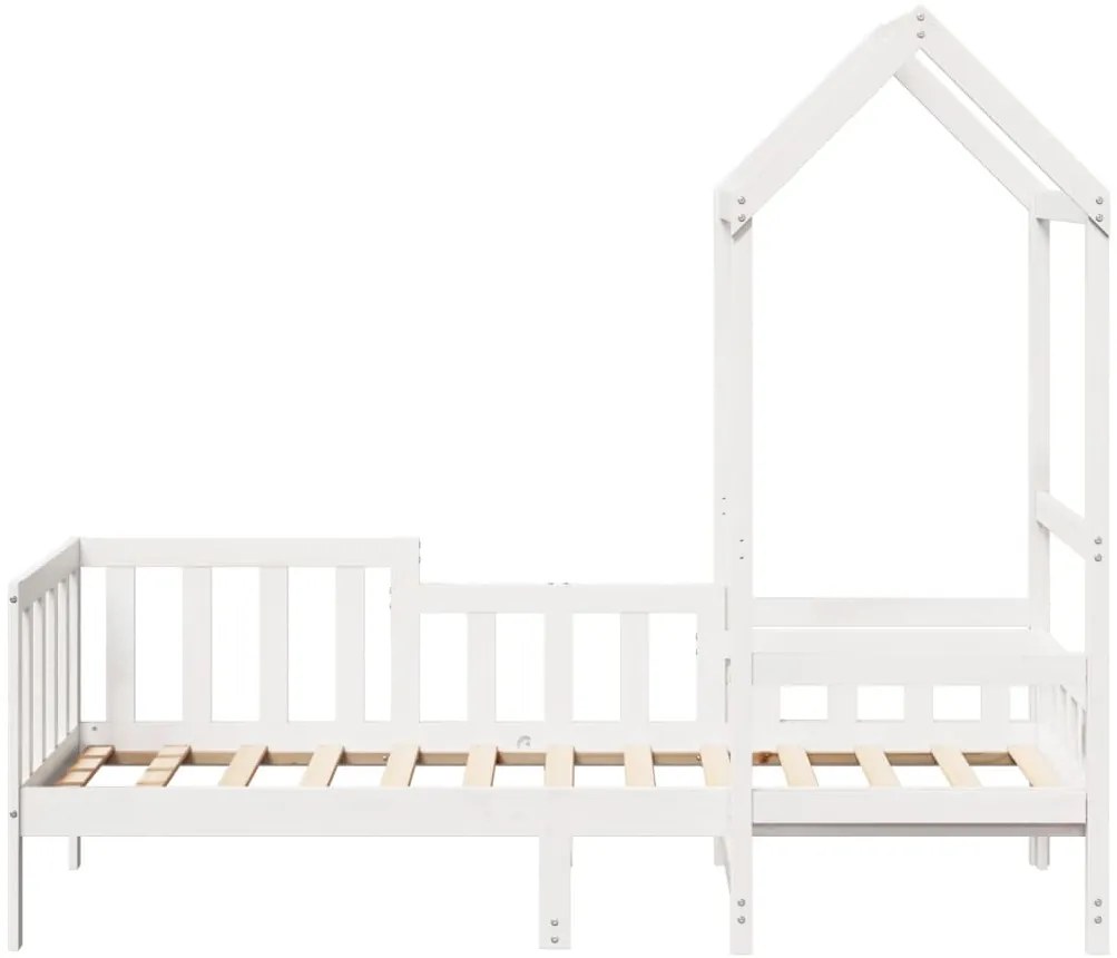 Sofá-cama c/ telhado 90x190 cm madeira de pinho maciça branco