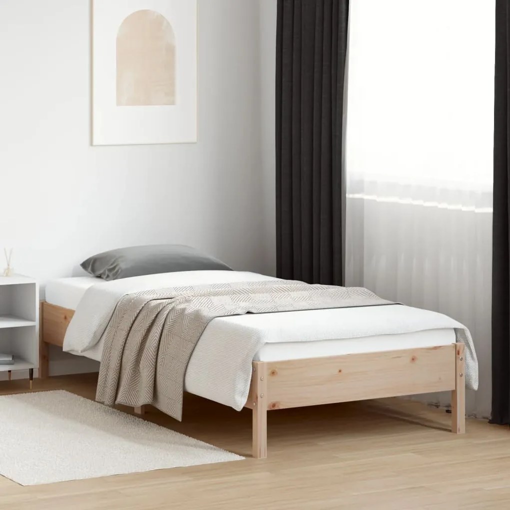 Cama sem colchão 90x200 cm madeira de pinho maciça
