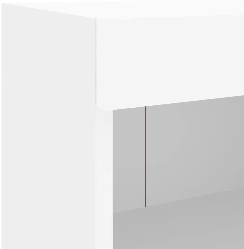 Mesa de cabeceira de parede com luzes LED branco