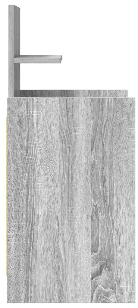 Mesa de cabeceira com 2 gavetas 38x34x80 cm sonoma cinzento