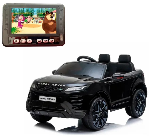LAND ROVER RANGE ROVER EVOQUE COM MP4 CARRO ELÉTRICO INFANTIL 12V PRETO