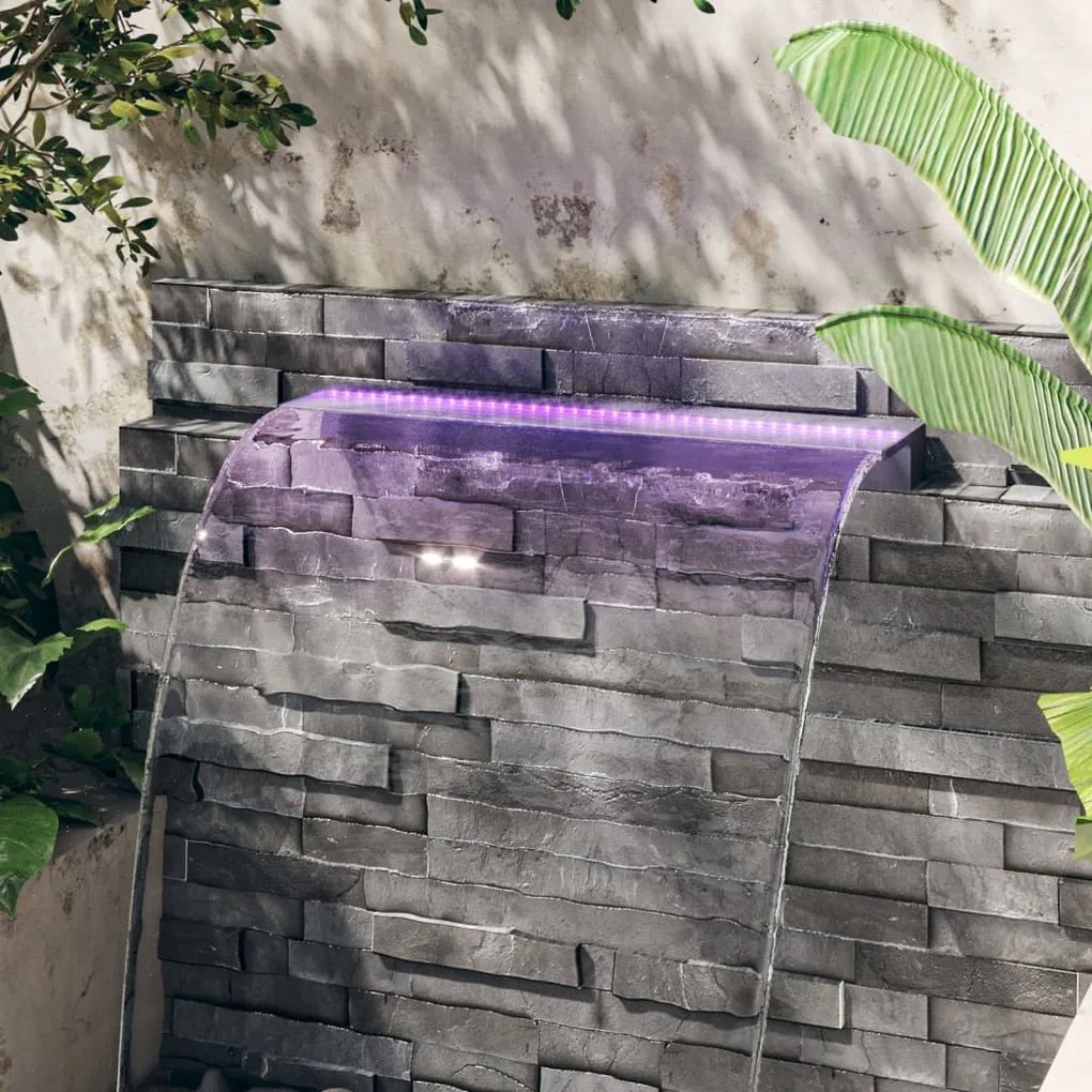 vidaXL Cascata com luzes LED RGB 90 cm acrílico