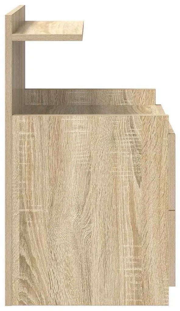 Mesa de cabeceira com 2 gavetas Carvalho Sonoma 40x36,5x62 cm